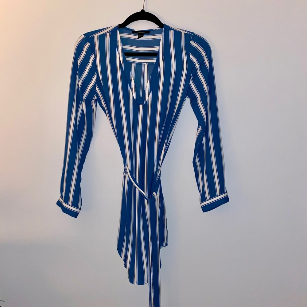 Blue striped dress